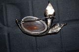 Deutschland ca 1905 Brosche, Silber, Bernstein(3,35 x 1,98), ca. 6,5 x 4,6cm groß