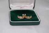 Ohrringe mit Zirkonen, 333 Gold, 1,5cm groß