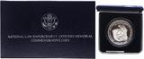 USA $ 1 1997 National Law Enforcement Memorial - US-Polizeidienst mit Box + Echtheitszertifik Proof in Kapsel