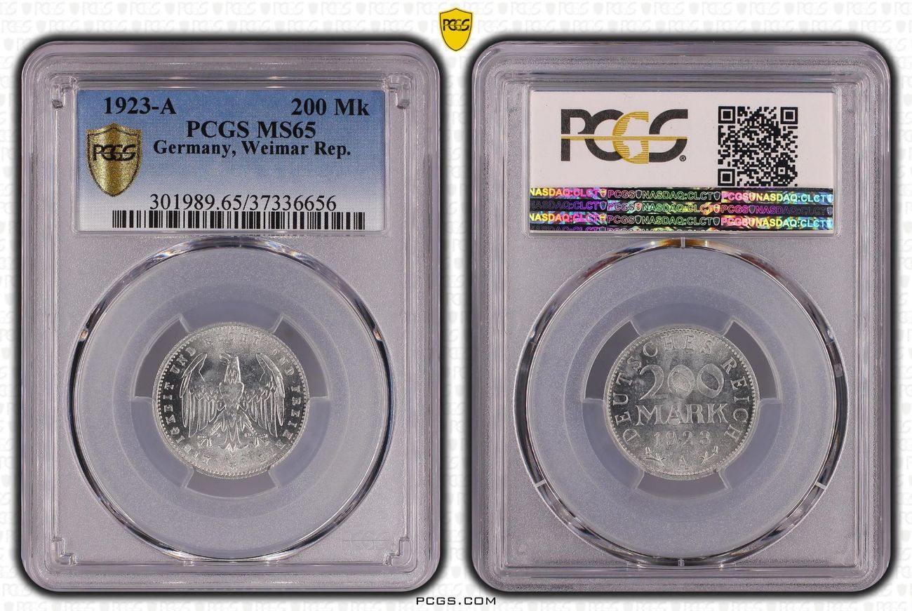 1923 A PCGS MS65 Germany 200 Marks