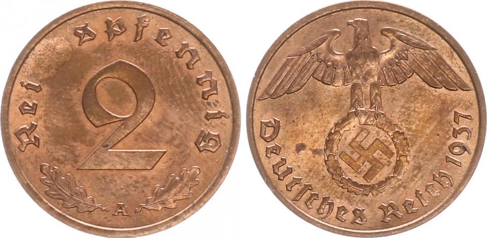 Deutschland 3 Reich 2 Pfennig Fehlpr gung 2 Pfennig 1937 A J 362 Re 
