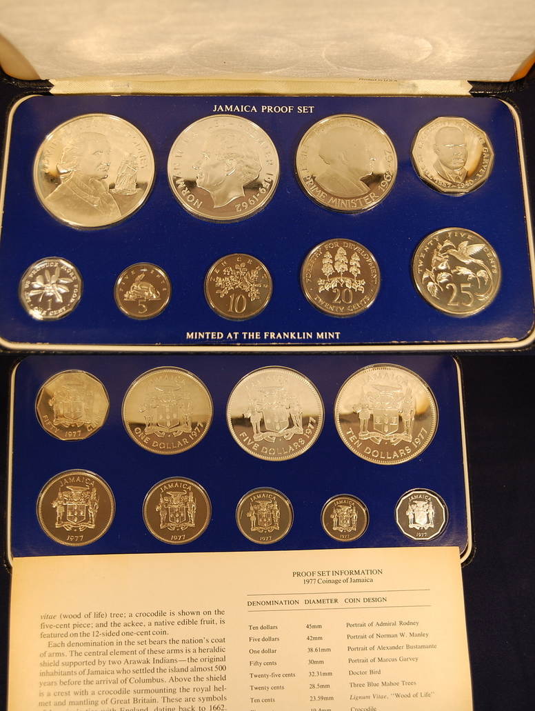 1973 Jamaica Proof Set Minted By Franklin Mint 7 Münzen, 1x Silber |  MA-Shops