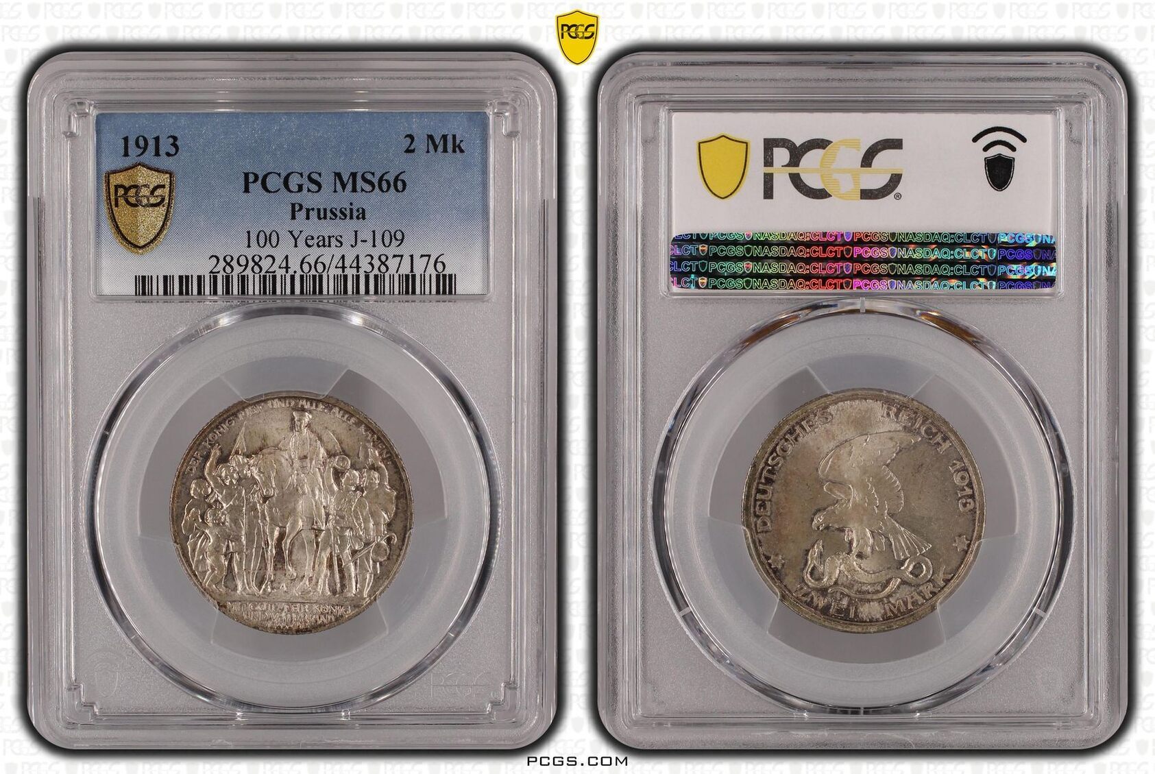 Prussia Preußen 2 Mark 1913 A Wilhelm II. - der König rief - PCGS ...