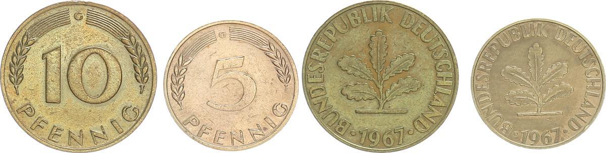 5 ю 10. 10 Pfennig 1967. Монета 1967 10 Pfennig.