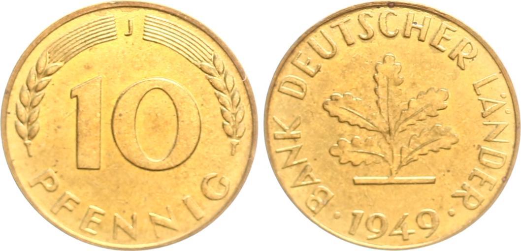 10 Pfennig 1949 J Deutschland Brd Bank Deutscher Lander 10 Pfennig