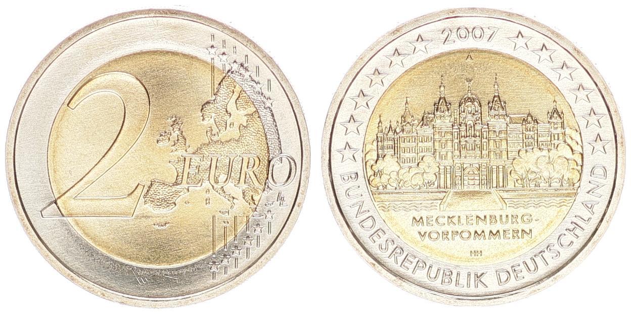 2 Euro A Schwerin 2007 A Bundesrepublik Deutschland 2 Euro