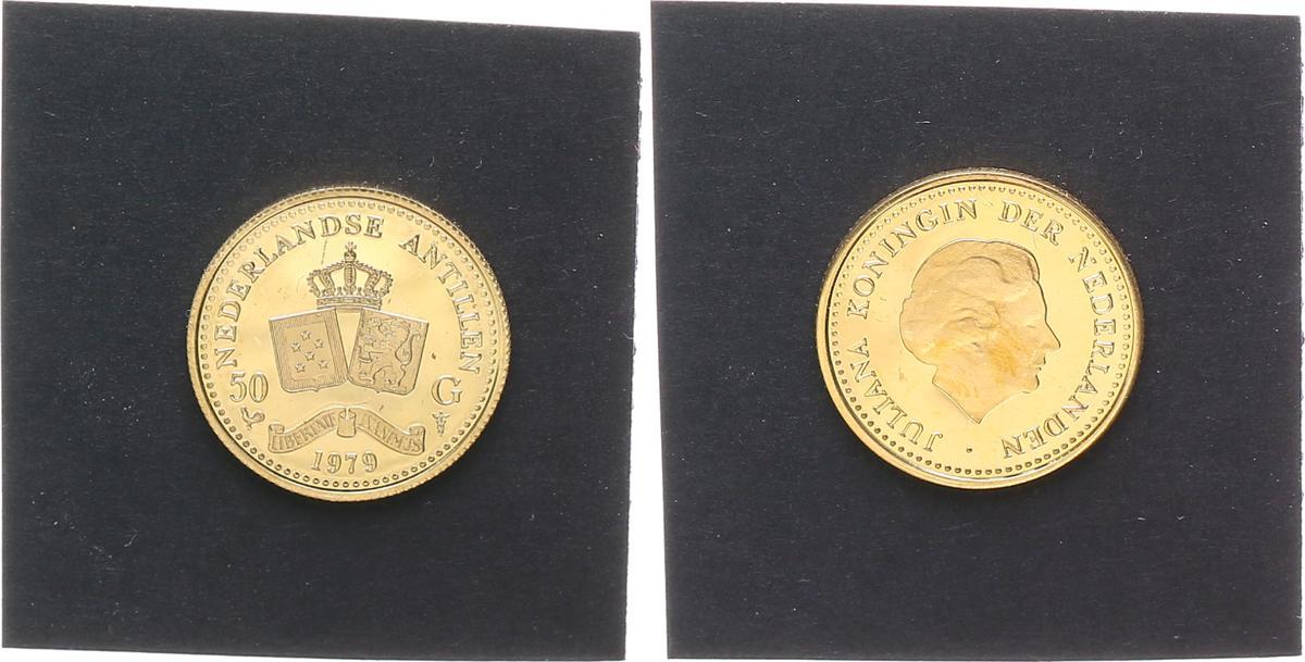 1979 Niederländische Antillen 50 Gulden Gold Königin Juliana Proof in Kapsel 1979 Niederländische Antillen 50 Gulden Gold Königin Juliana Proof in Kapsel