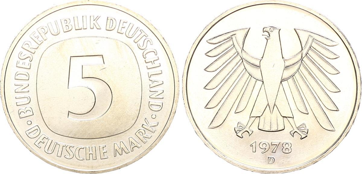 Deutschland / Bundesrepublik 5 Mark 1978 D 5 DM Kursmünze 1978D TOPErhaltung ! prägefrisch Deutschland / Bundesrepublik 5 Mark 1978 D 5 DM Kursmünze 1978D TOPErhaltung ! prägefrisch