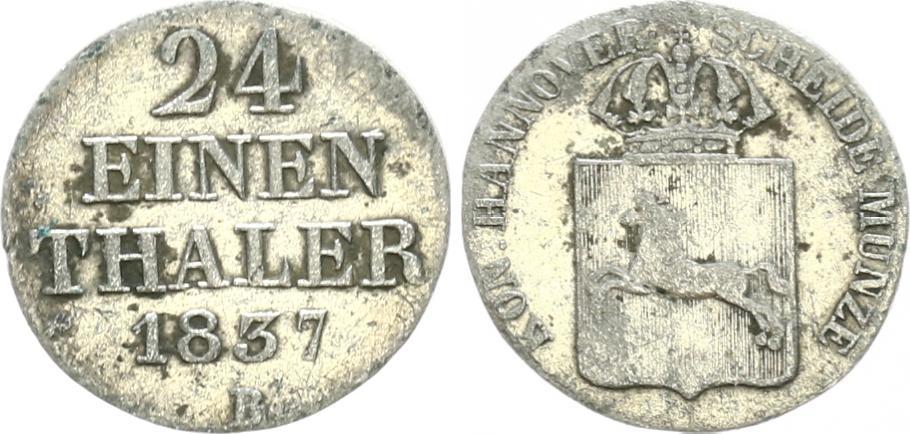 1/24 Taler Hannover, Königreich 1/24 Thaler 1837 B VF | MA-Shops