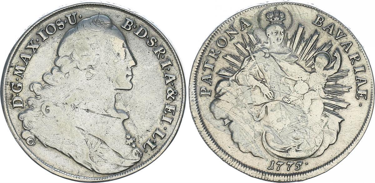 Bayern - Patrona Bavariae Bayern 1 Taler 1775 Maximilian Joseph VF