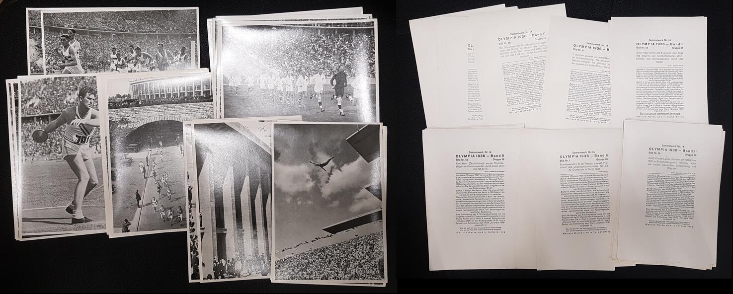 3. Reich Sammelbilder Sammelwerk Nr.14 Olympia 1936 Gruppe 59 komplett!! leichte Gebrauchsspuren ...
