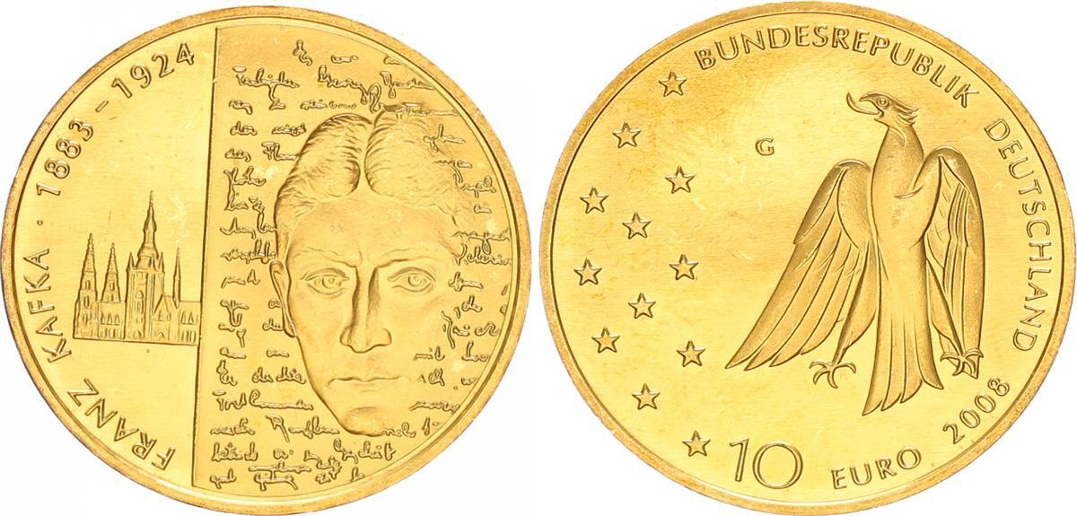 Deutschland / Eurowährung 10 Euro Franz Kafka 2008 Münzzeichen G 10 ...