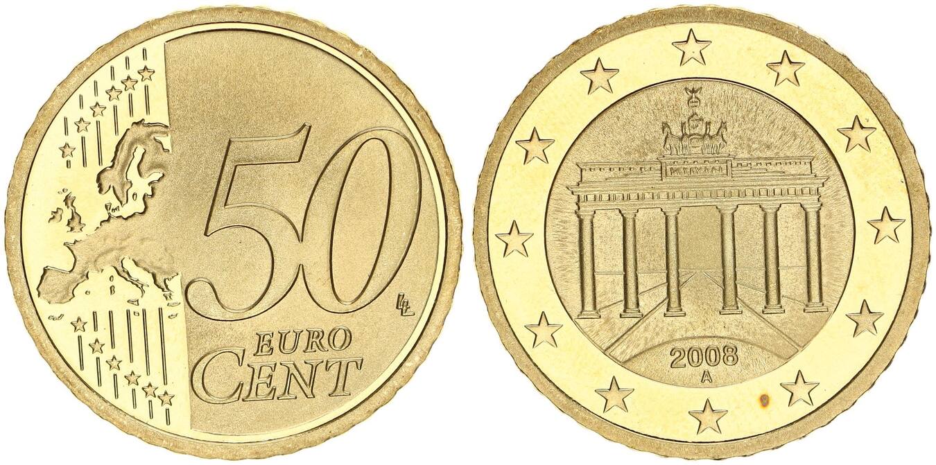 Deutschland 50 Cent 2008 A PP Proof Русские монеты из драгоценных