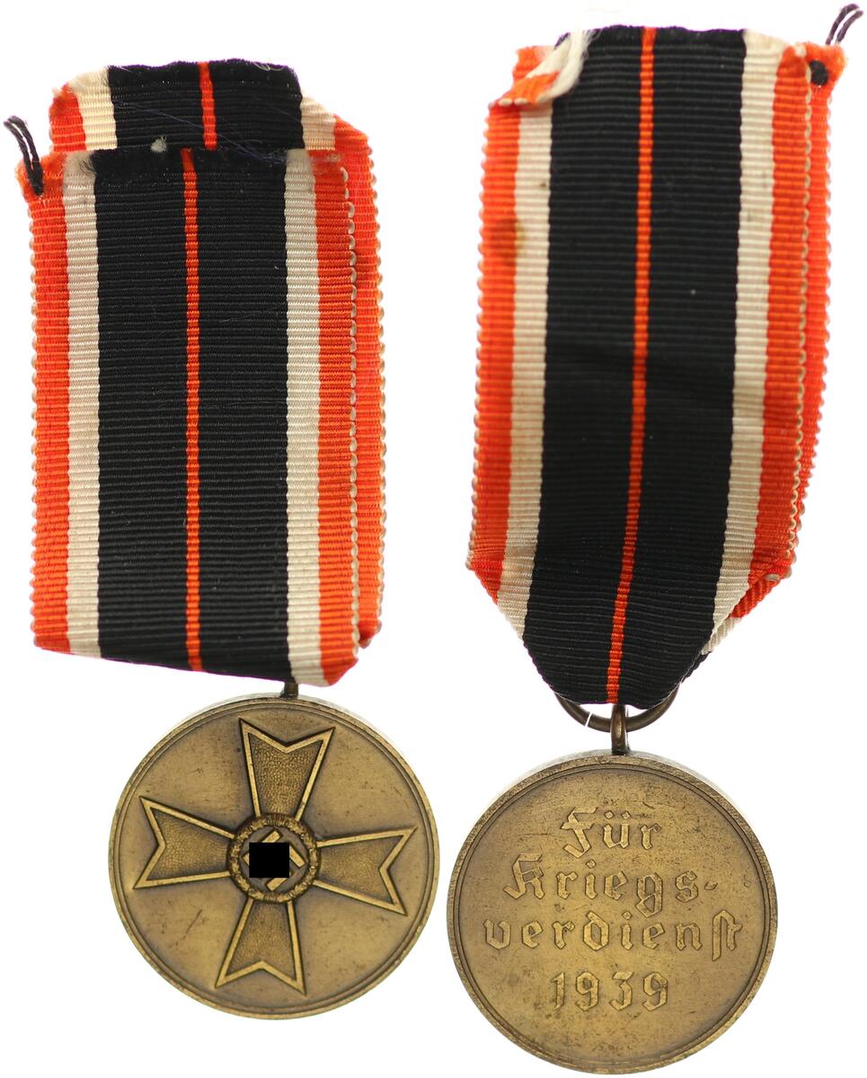 3. Reich / Nationalsozialismus Medaille für Kriegsverdienst, mit Band