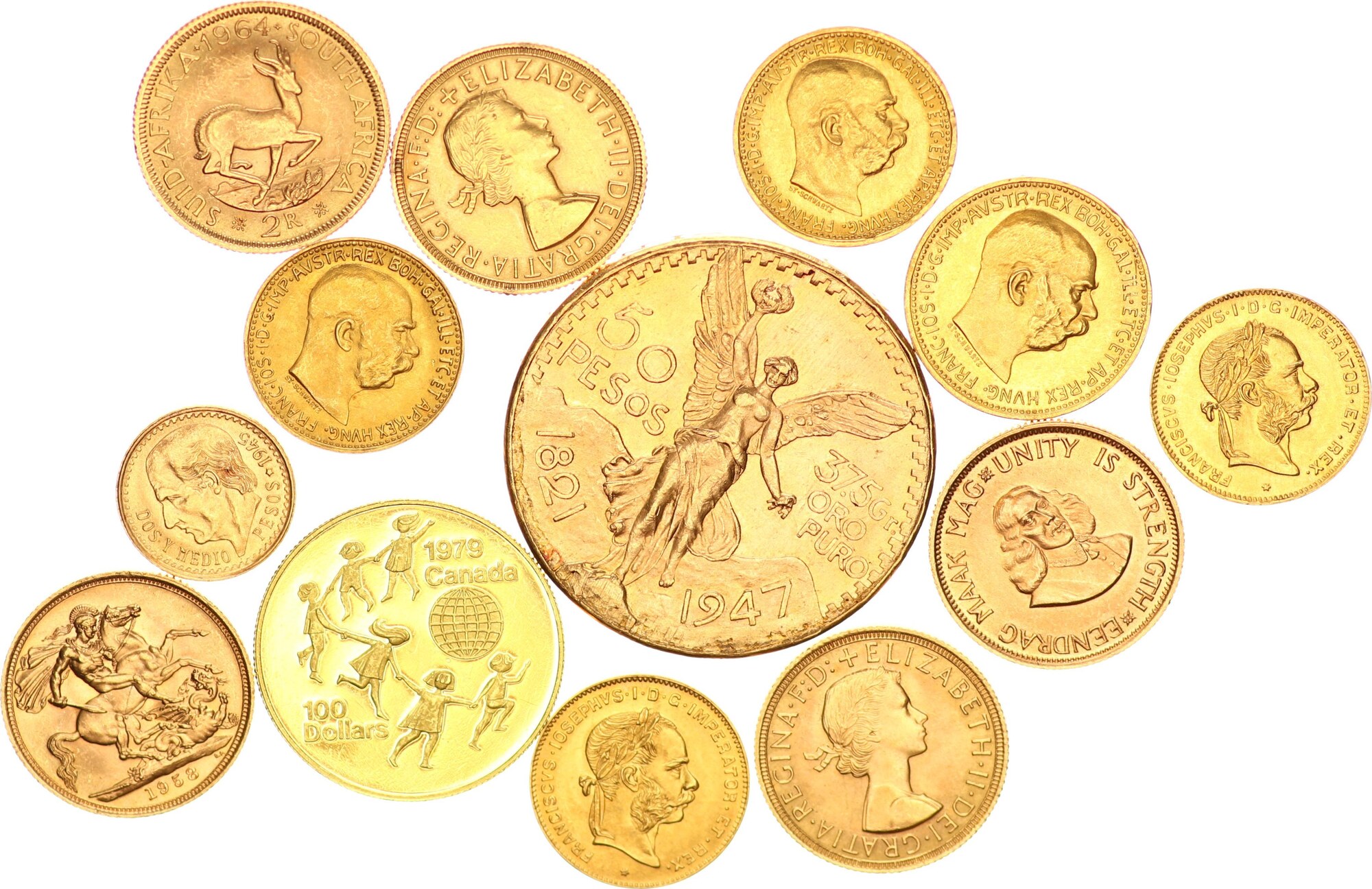 Goldsammlung Welt Lot 28 Goldmünzen Goldmünzensammlung Österreich