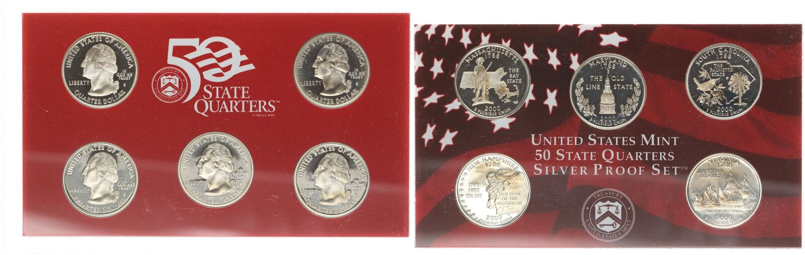 USA 2000 United States Silver PROOF Coin Set U.S. Mint 10Coin Collection