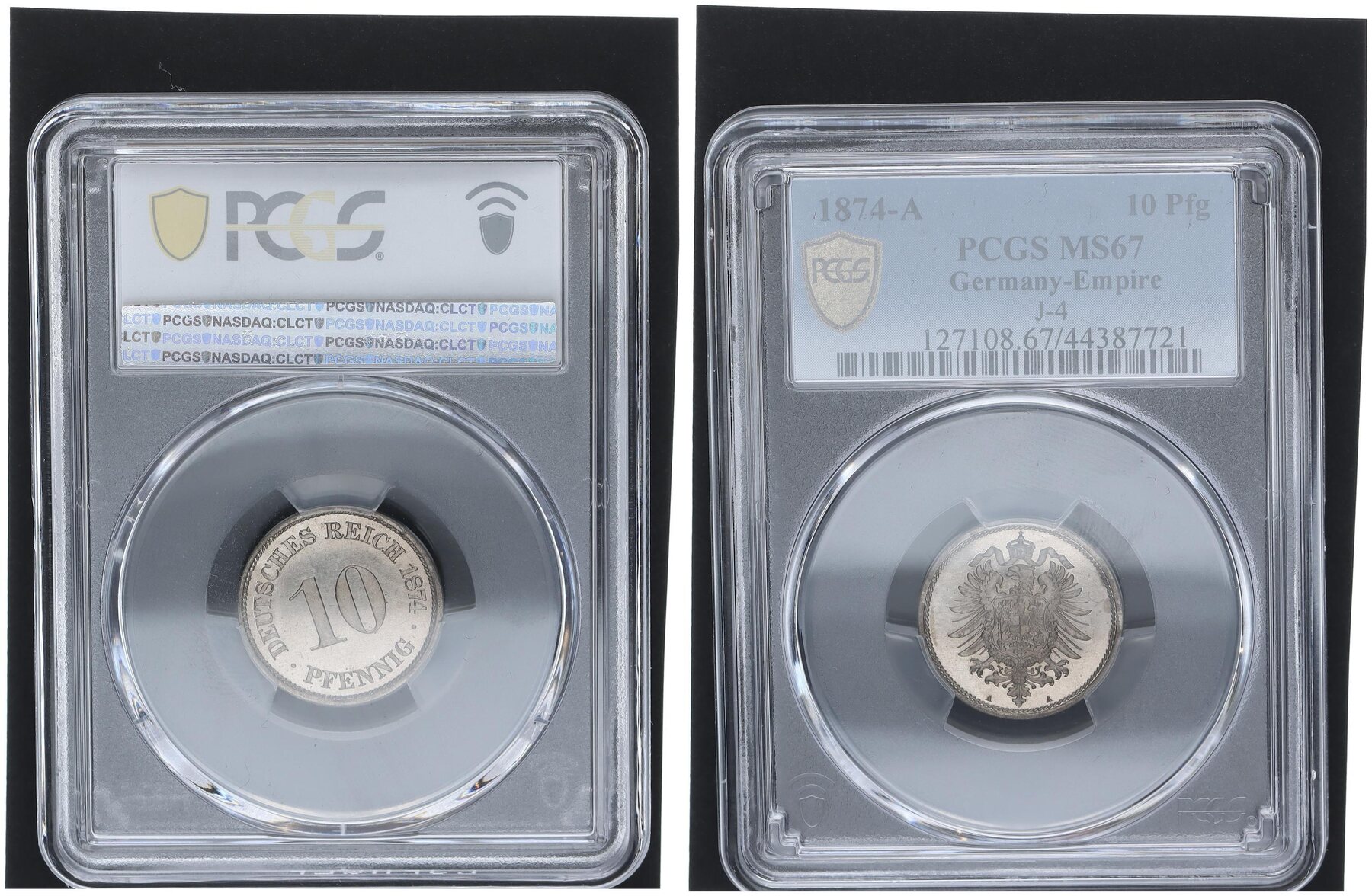 Germany-Empire 1874-A Kaiserreich 10 Pfennig 1874 A PCGS zertifiziert ...