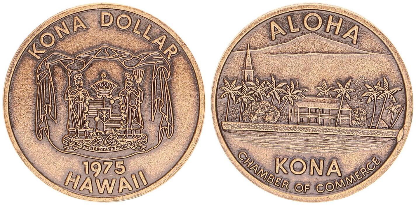 USAHawaii Hawaii Dollar 1975 Chamber of Commerce UNC,mattiert