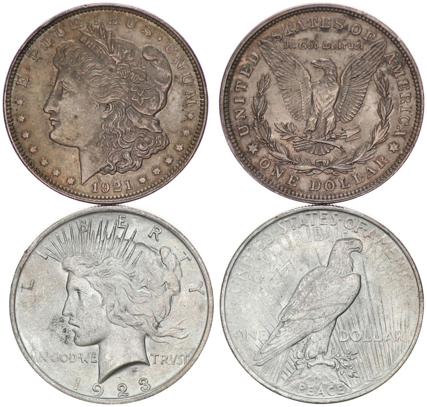 $1 Morgan Dollar Peace Dollar Set 1921 und 1923 USA Morgan Dollar 1921 ...