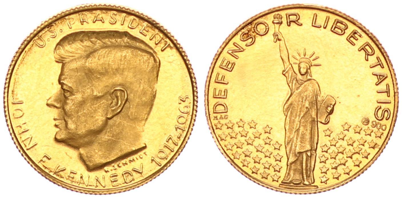 Deutschland USA Goldmedaille Kennedy Goldmedaille 1963 John F