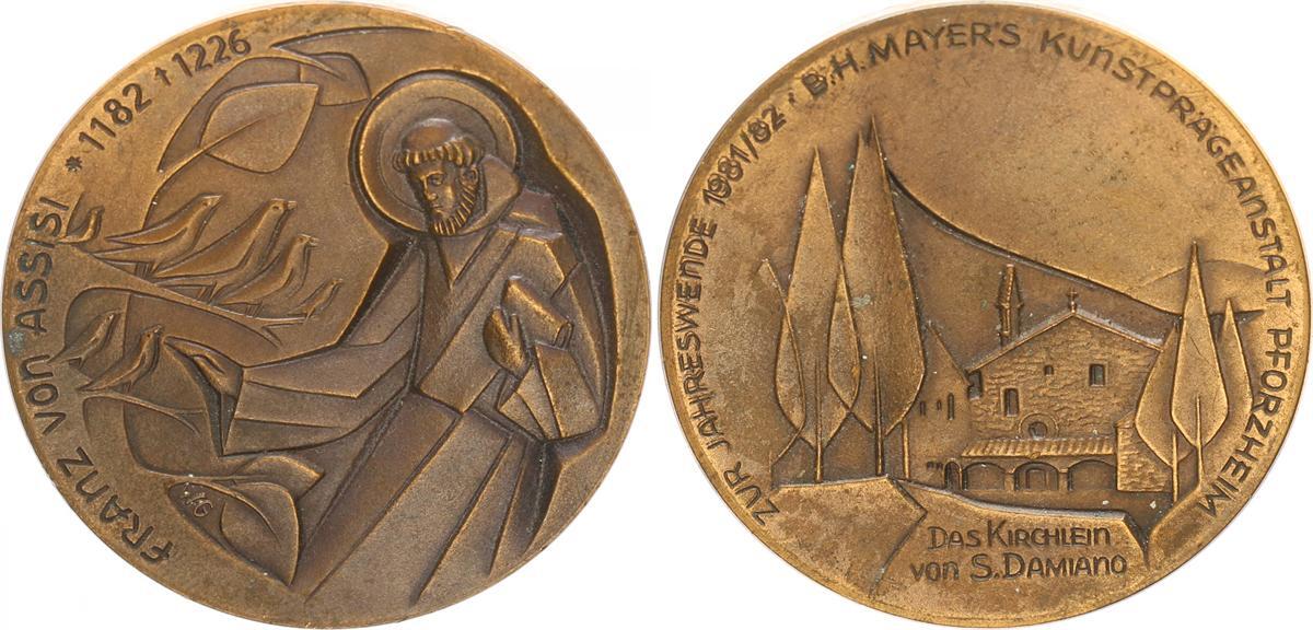 Deutschland Medaille 800 Jahre Franz von Assisi 1981/82 Medaille Franz