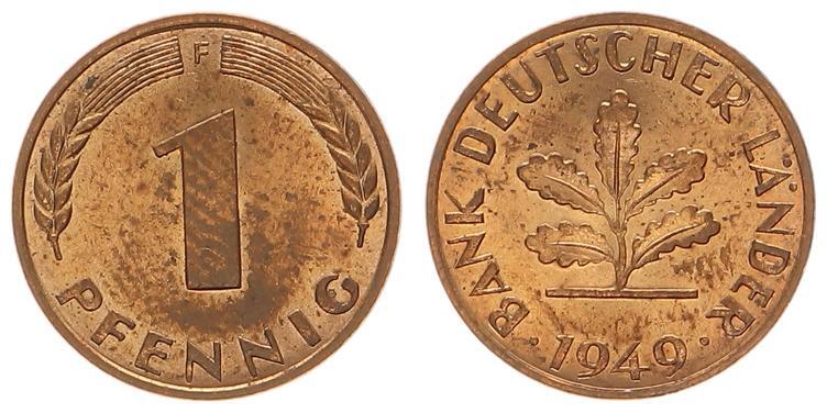 1 Pfennig 1949 J Bank Deutscher Länder Deutschland - BRD 1 Pfennig Bank deutscher Länder - BRD 1 Pfennig 1949