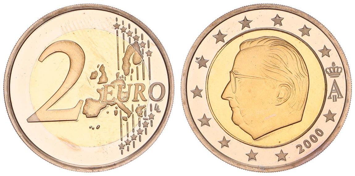 2 Euro Münze Belgien 2000 Fehlprägung Wert www.ma-shops.com