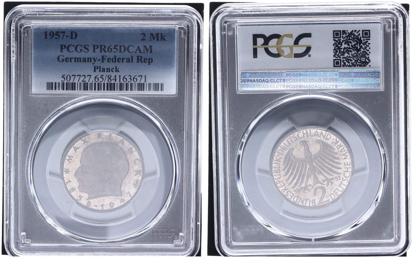 2 Dm Münze Max Planck 1957 D Wert Deutschland 2 DM Max Planck 2 DM Kursmünze Max Planck 1957 D Polierte