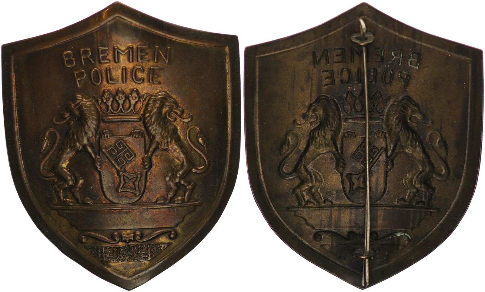 BRD Orden ab 1945 Brustschild Bremen Police guter Zustand