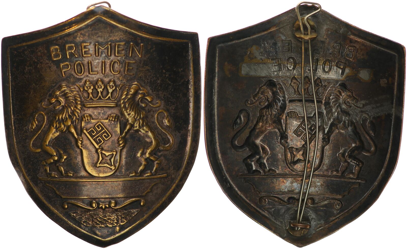 BRD Orden ab 1945 Brustschild Bremen Police guter Zustand