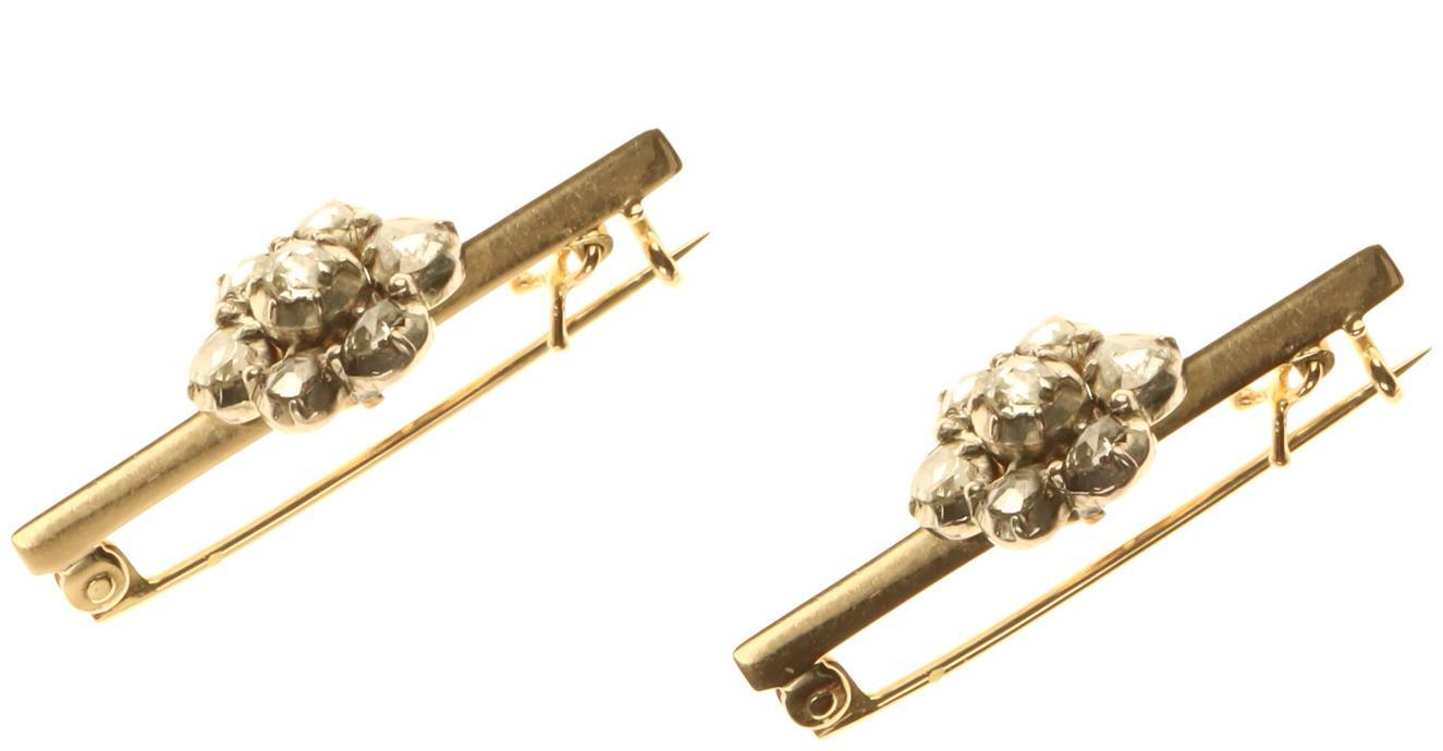 Brosche mit Diamanten im Rosenschliff bis zu 1,40 Karat 18k Roségold
