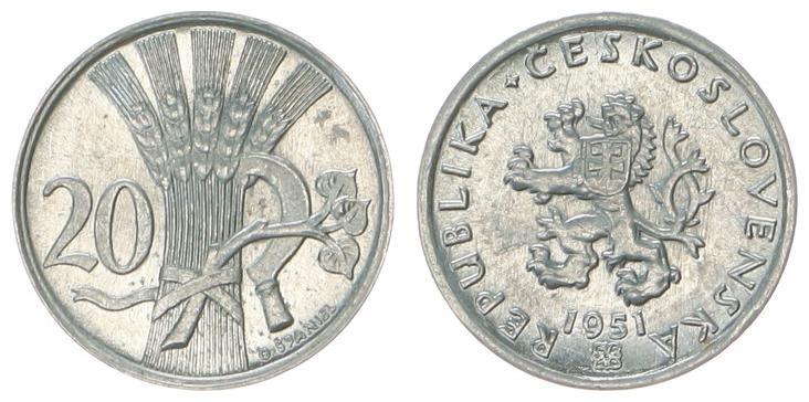 Tschechoslowakei 20 Heller 1951 CH UNC | MA-Shops