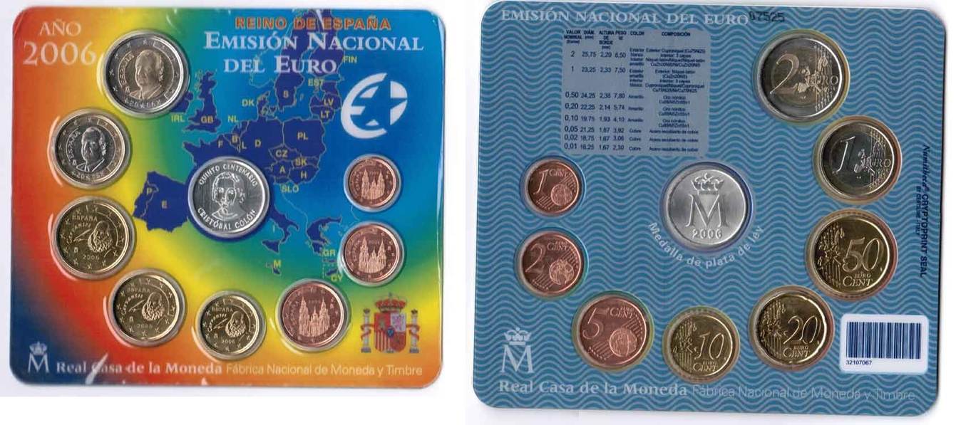 Offizieller Kurssatz 1 Cent Bis 2 Euro Spanien Offizieller Kurssatz Mit