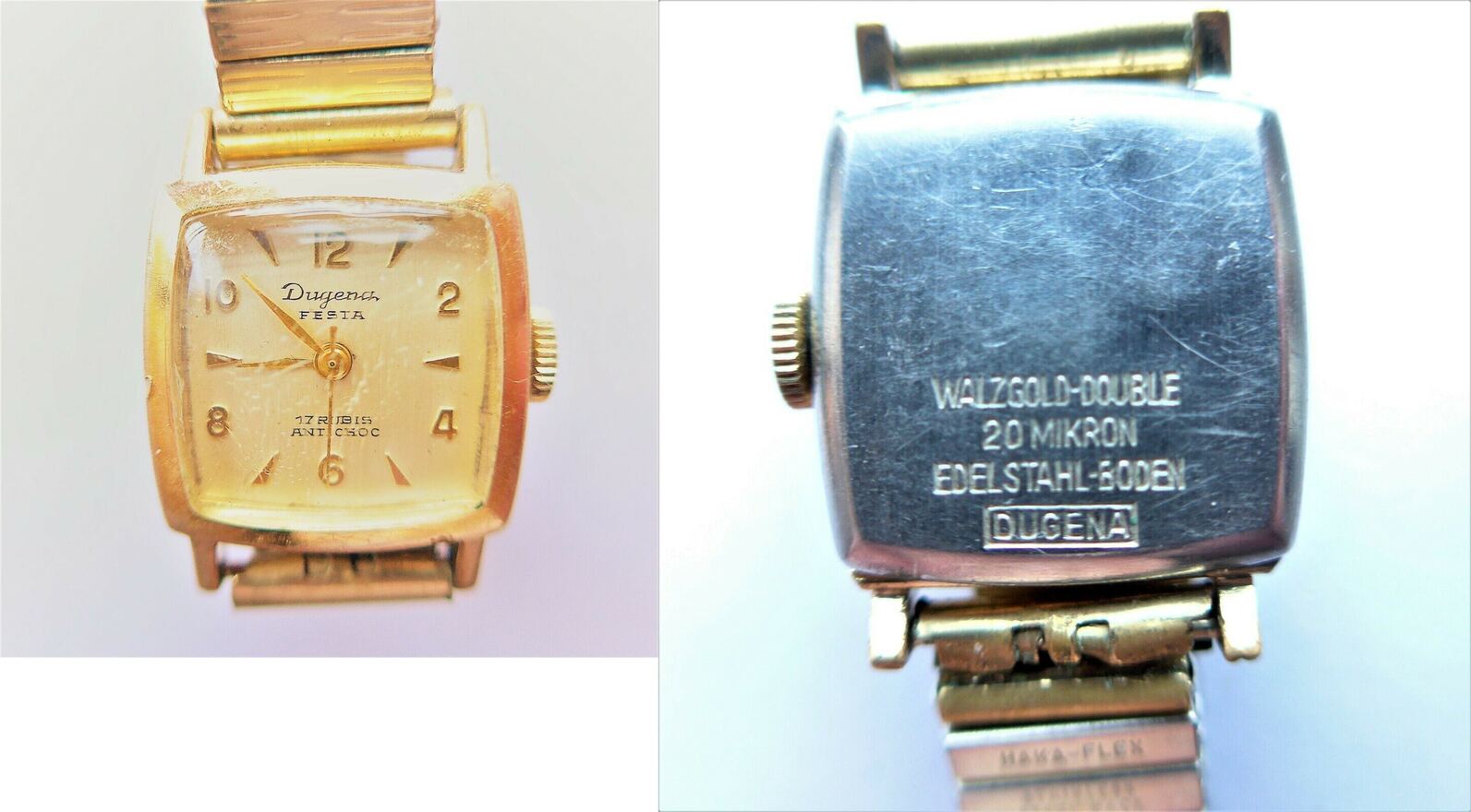 Dugena Damenuhr Dugena Walzgold Double 20 Mikron Mechanische  Herrenarmbanduhr Vintage Aus Den 1970er Jahren Dugena