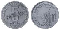 Deutschland / Polen / Getto Litzmannstadt 5 Mark (mit Echtheitszertifikat) MAGNESIUM !!! -