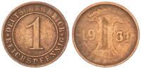 Weimar 1 Pfennig Fehlprägung: Wertseite 1 Incuse, zwischen Jahreszahl sichtbar -