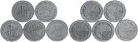 Deutschland - Polen 5x 10 Mark (mit Echtheitszertifikat) Lot 5x 10 Mark Aluminium Getto Litzmannstadt (12) -