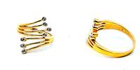 Deutschland 375 Gold Flexibel Ring mit kleinen Diamanten, Ringgroße 58-60 -