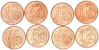 4 x 1 Cent  Frankreich Händler Lot: Probe/fehlprägung   2 x Wertseite vz-st