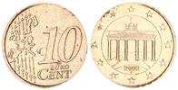 10 Cent 2002 F Deutschland / Bundesrepublik Fehlprägung  auf magnetischen 2 Euro Innenteil geprägt vz