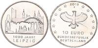 10 Euro 2015 F Deutschland Fehlprägung 1000 J. Leipzig ( mitgeprägter Metallspan ) prägefrisch