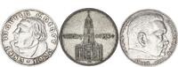 3 x 2 Mark unserer Wahl Deutschland / 3.Reich Lot aus Garnisonskirche mit Datum und  Hindenburg+Luther ss