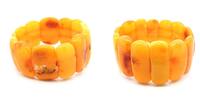 Flexibeles Bernstein Armband 6,5cm groß, Bernstein 3cm groß, -