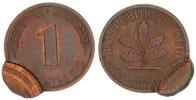 Deutschland 1 Pfennig Fehlprägung: Doppelschlag mit untergeschobener Ronde -