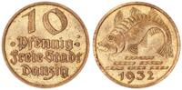 10 Pfennig 1932 Polen / Danzig Freie Stadt Danzig vz-st