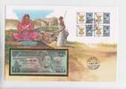 1 Birr-Banknote in Numisbrief 1996 Äthiopien Äthiopien, 10 Shilingi Kumi-Banknote in Numisbrief kassenfrisch