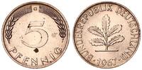 Deutschland 5 Pfennig seltenes Jahr und Münzzeichen -