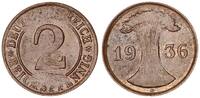 Deutschland / Weimar 2 Pfennig Fehlprägung auf viel zu dünnem Schrötling 1,6g statt 3,3g -