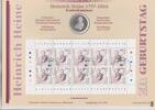 BRD 10 DM Numisblatt Heinrich Heine - Münze und Briefmarken -