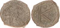 Antike / Byzanz Mauricius Tiberius Halbfollis Byzanz Mauricius Tiberius 582-602 n.Chr Thessalonikia Bronze Halbfollis -